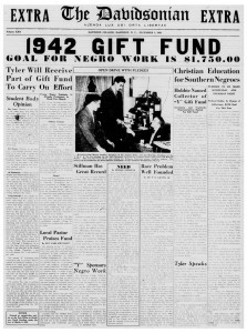 1942 Davidsonian article on 1942 gift fund