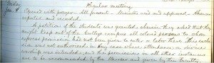 Handwritten Faculty Minutes - January 1875