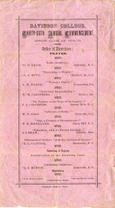 1873 Commencement Program