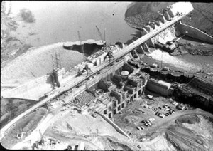 Construction at Cowan's Ford Dam