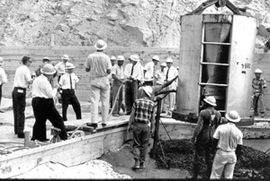 Workers at Cowan's Ford Dam