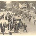 Davidson students celebrating the first Armistice Day with a parade in Charlotte