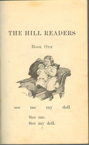 Hill reader illustration and title page, "The Hill Readers Book One"