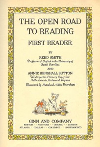 Reed Smith title page, "The Open Road to Reading First Reader", and illustration