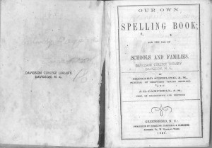 A text titled, "Our Own Spelling Book; for the use of schools and families"