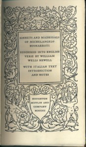 Sonnets and Madrigals 1900 - Title page