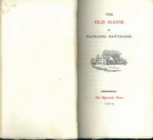 The Old Manse. RBR's Riverside Press edition. From the Bruce Rogers Collection. title page