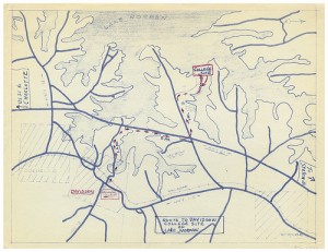 Map showing location of the Lake Campus from the school