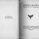 Hips & Haws Poems by A.E. Coppard, title page.