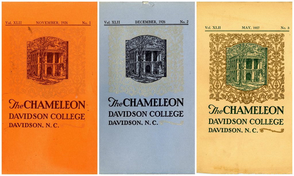 The first three covers of the new run of The Chameleon, showing the repeated design.