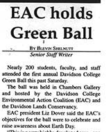 Beginning of 27 April 2005 article on the Green Ball, "EAC holds Green Ball"