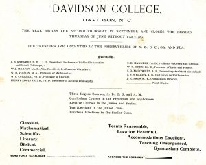 Newspaper advertisement describing course offerings and listing faculty.