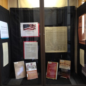 Constitution Day display in front entrance display case.